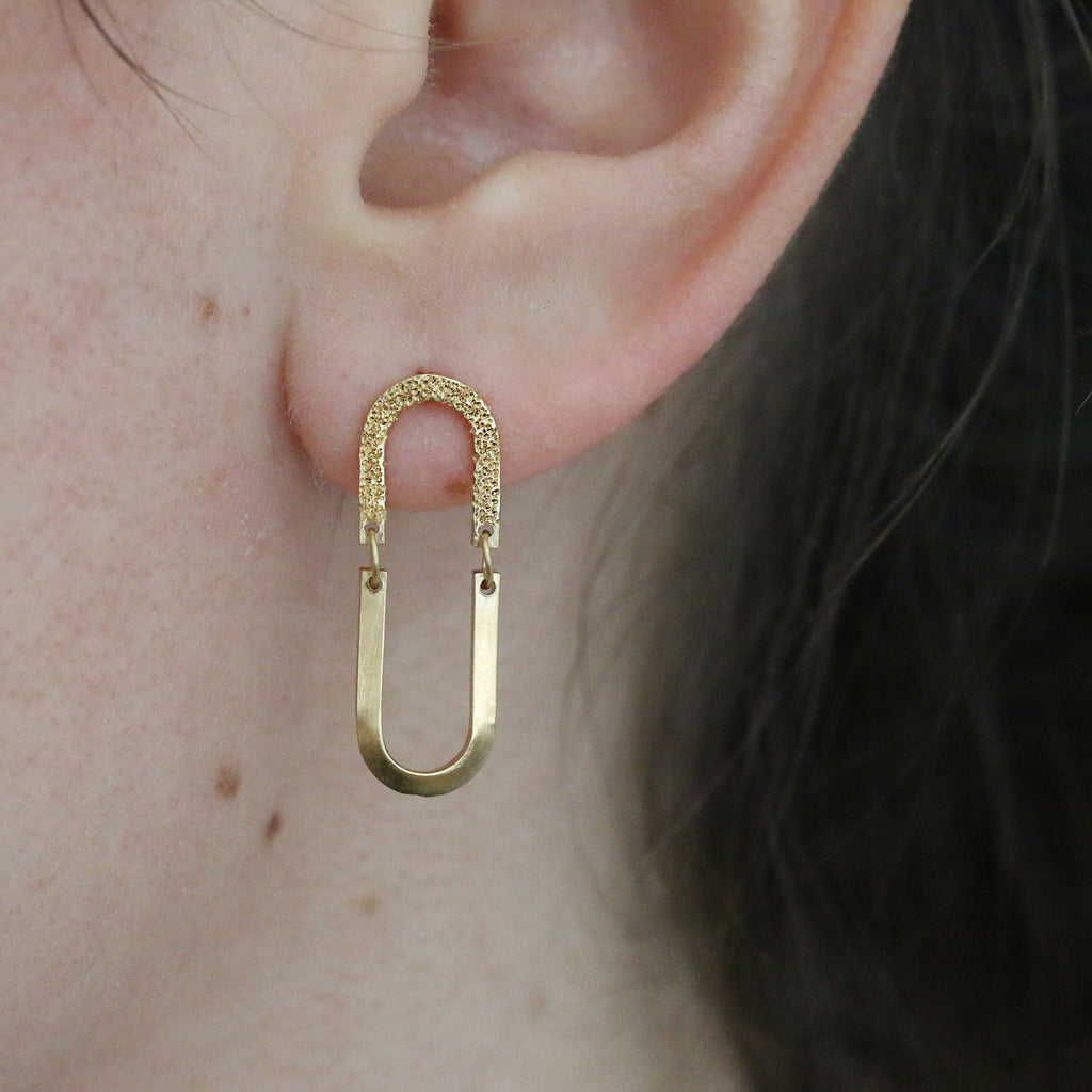 Reflection Earrings Diamond Dusted | Double Arch Dangle