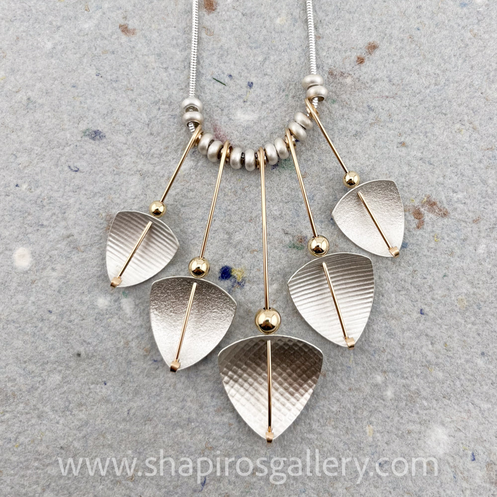 Five Inverted Rounded Triangle Necklace