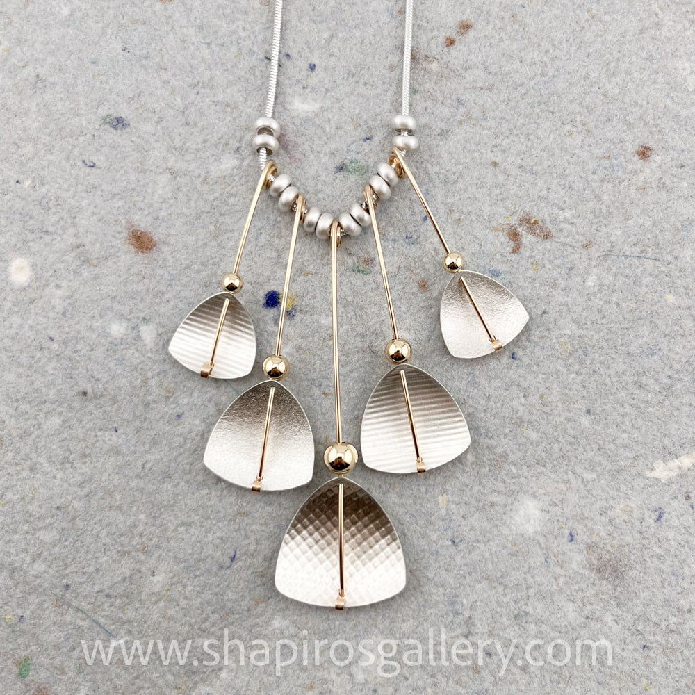 Five Rounded Triangle Necklace