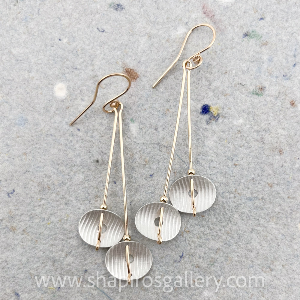 Double Circle Long Earrings