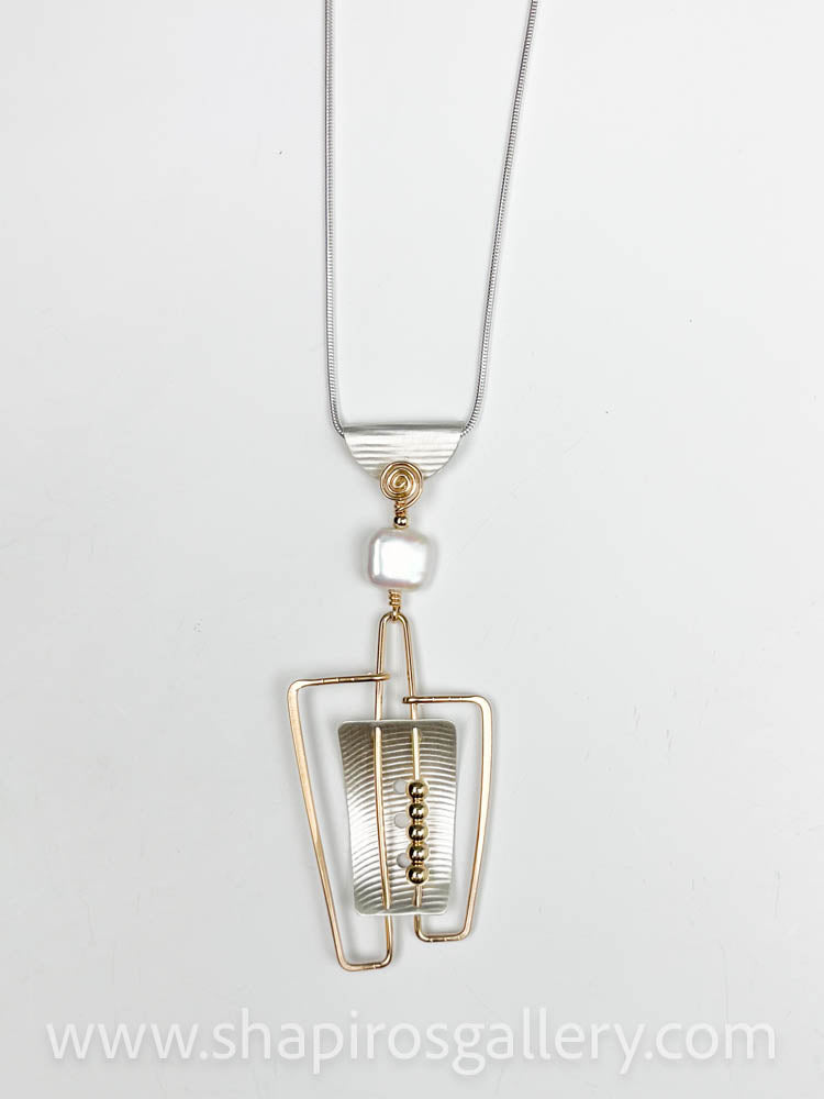 Abstract Rectangle Necklace