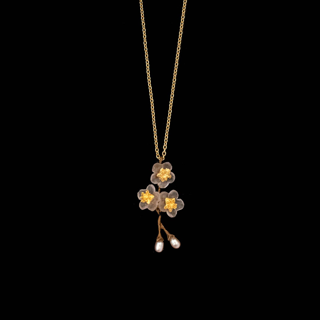 Cherry Blossom 16" Adj. Pendant with Pearl Drop