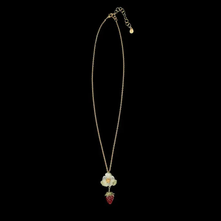 Strawberry Flower Drop Necklace