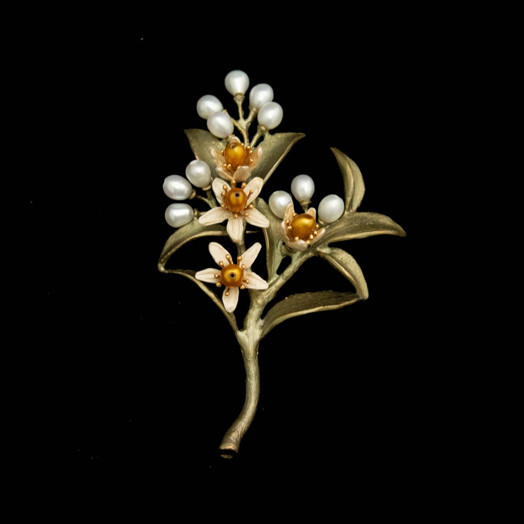 Orange Blossom Spray Brooch