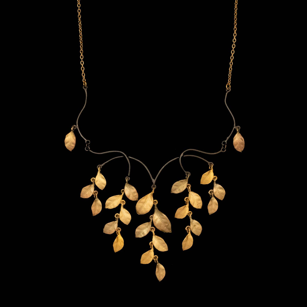 Golden Autumn Statement Necklace - 16" Adj.