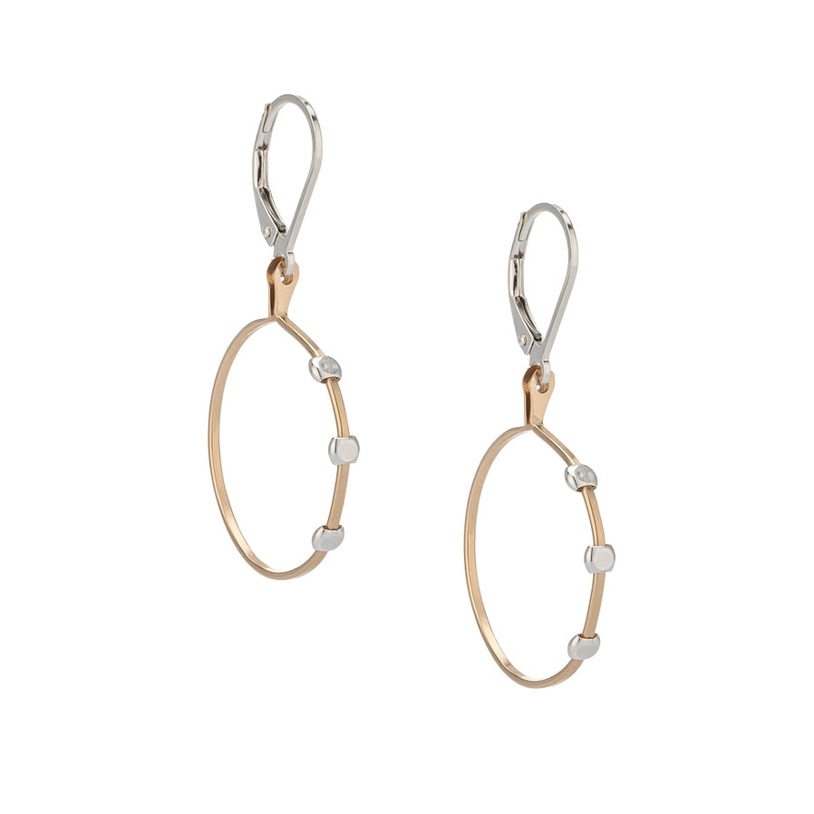 Cosmos Flip Gold Circle Dotted Hoop Earrings