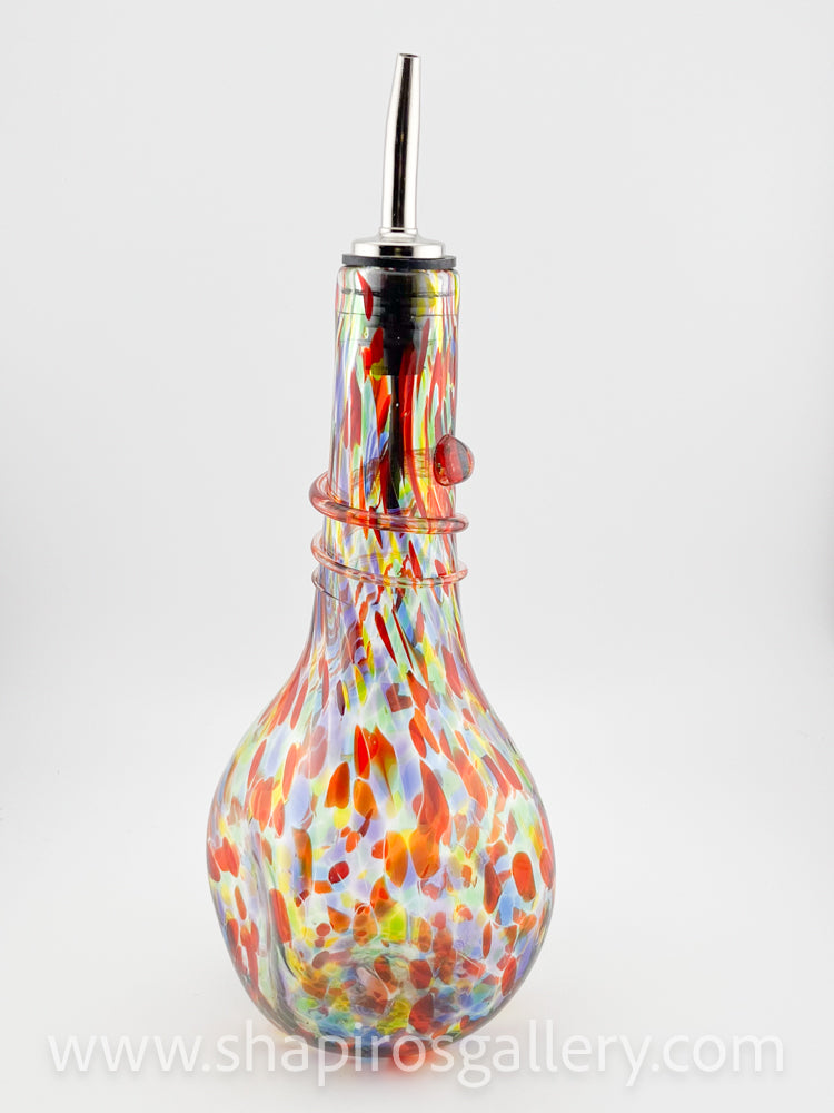 Blown Glass Oil Bottle - Rainbow