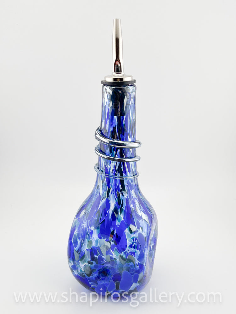 Blown Glass Oil Bottle - Blue