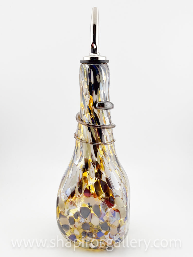Blown Glass Oil Bottle - Granite