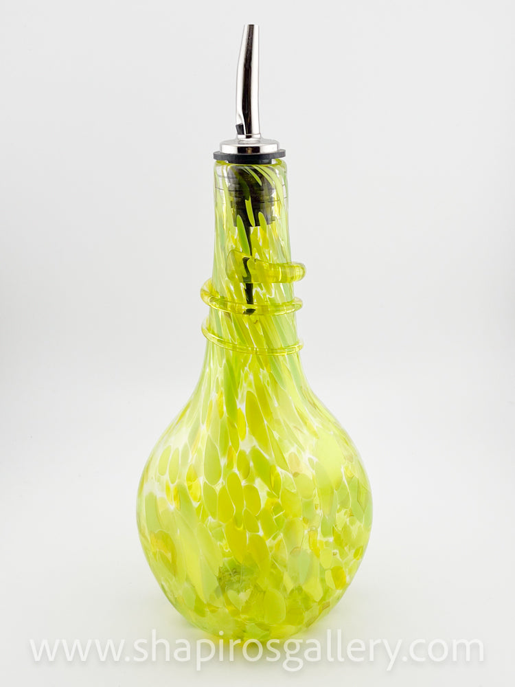 Blown Glass Oil Bottle - Yellow
