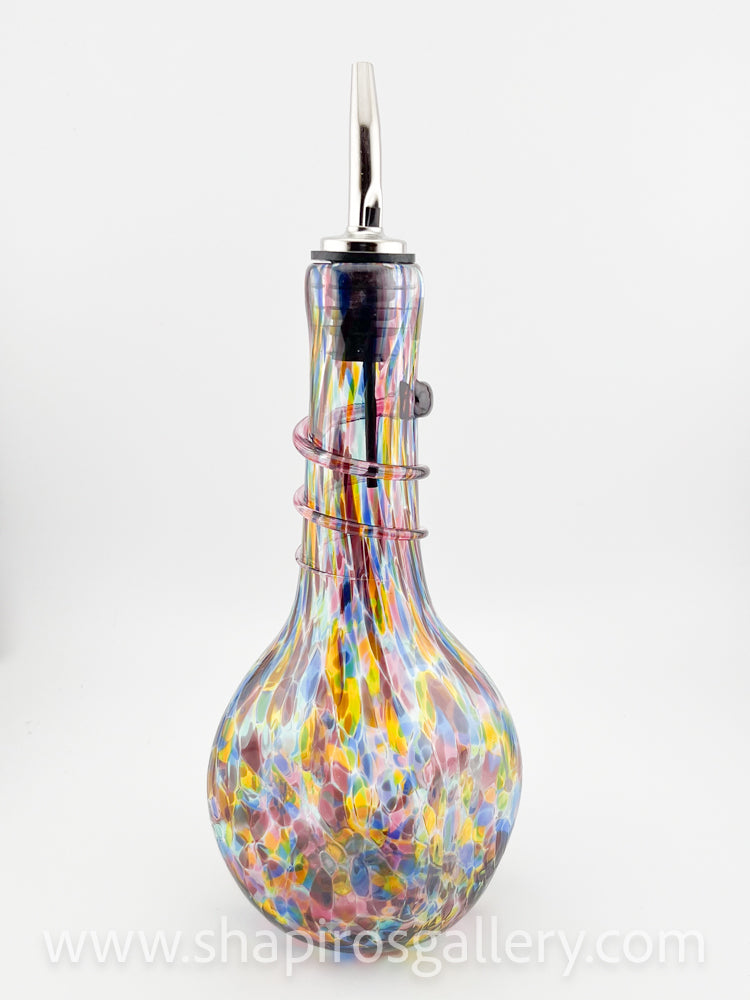 Blown Glass Oil Bottle - Purple Mix