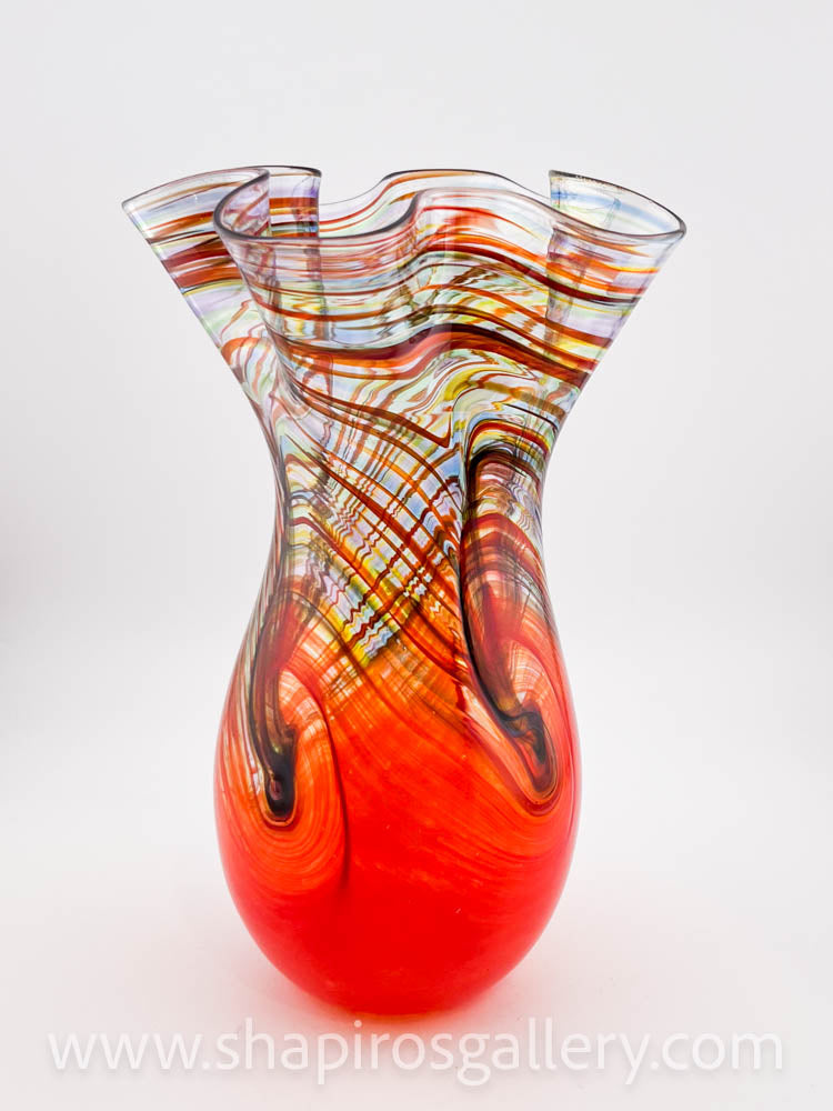 Blown Glass Wavy Vase