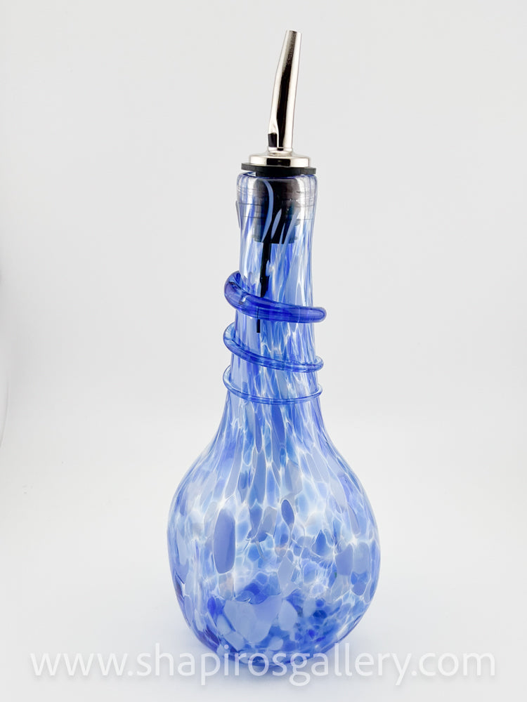 Blown Glass Oil Bottle - Light Blue