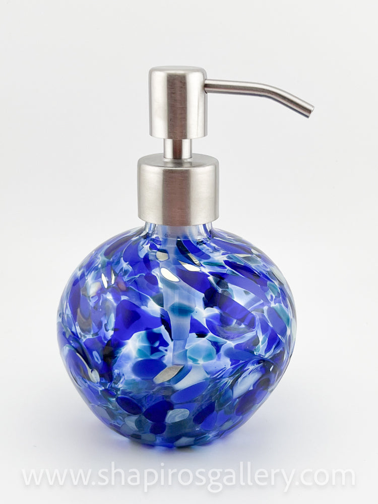 Blown Glass Soap Dispenser - Blue