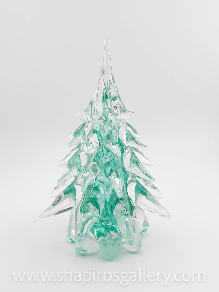 Small Light Emerald Blown Glass Tree