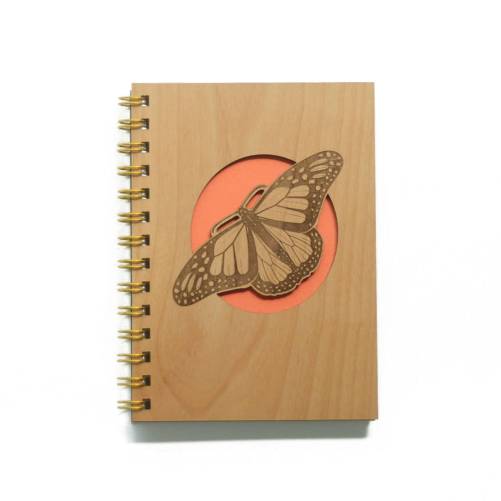 Monarch Butterfly Wood Journal