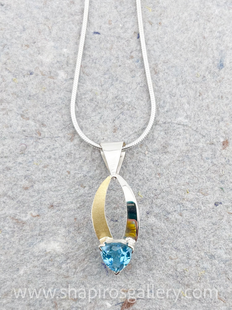 Two Tone Blue Topaz Necklace
