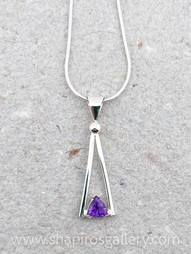 Triangular Amethyst Necklace