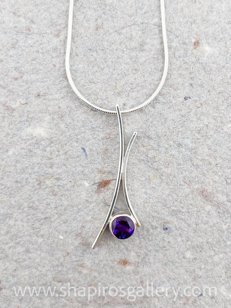 Wispy Necklace with Amethyst