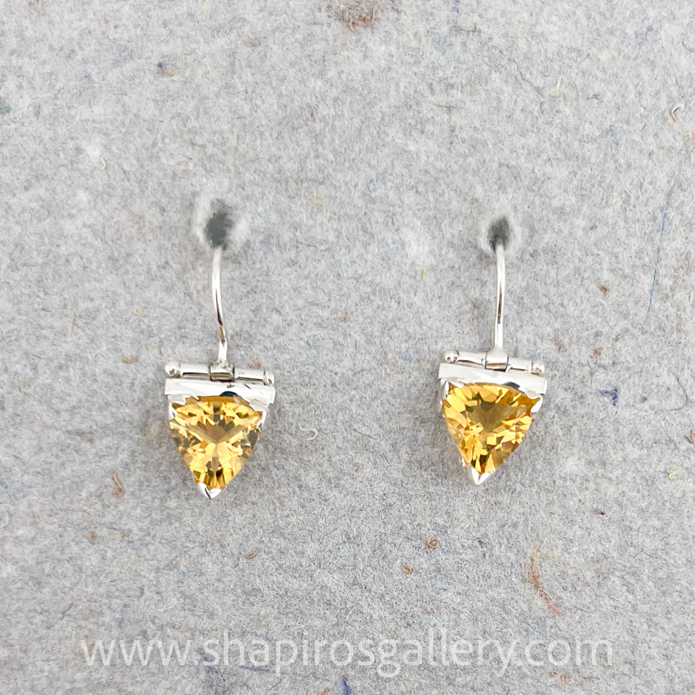 Trillion Citrine Earrings