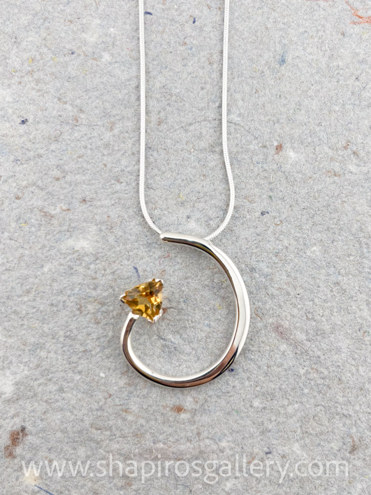 Spiral Necklace with Citrine