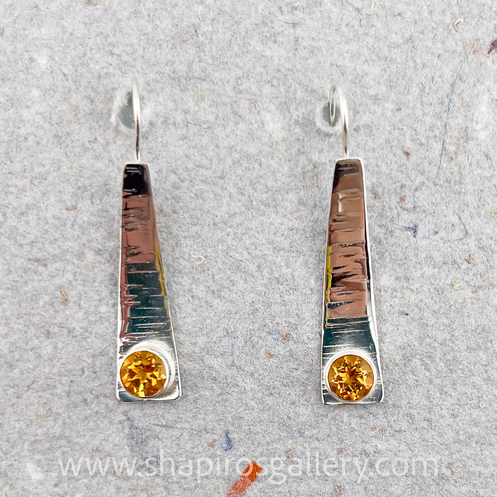 Textured Earrings with Citrine