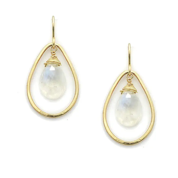 Teardrop Moonstone Earrings