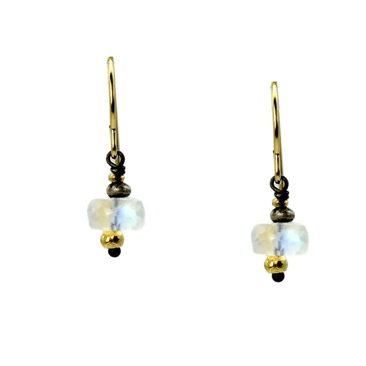 Faceted Moonstone Earrings
