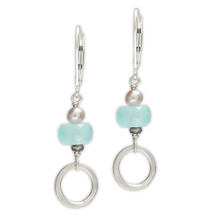 Sterling Ring and Chalcedony Earrings