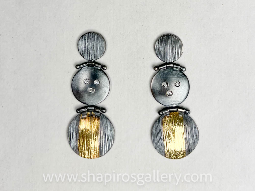 Diamond Hinged Circle Earrings