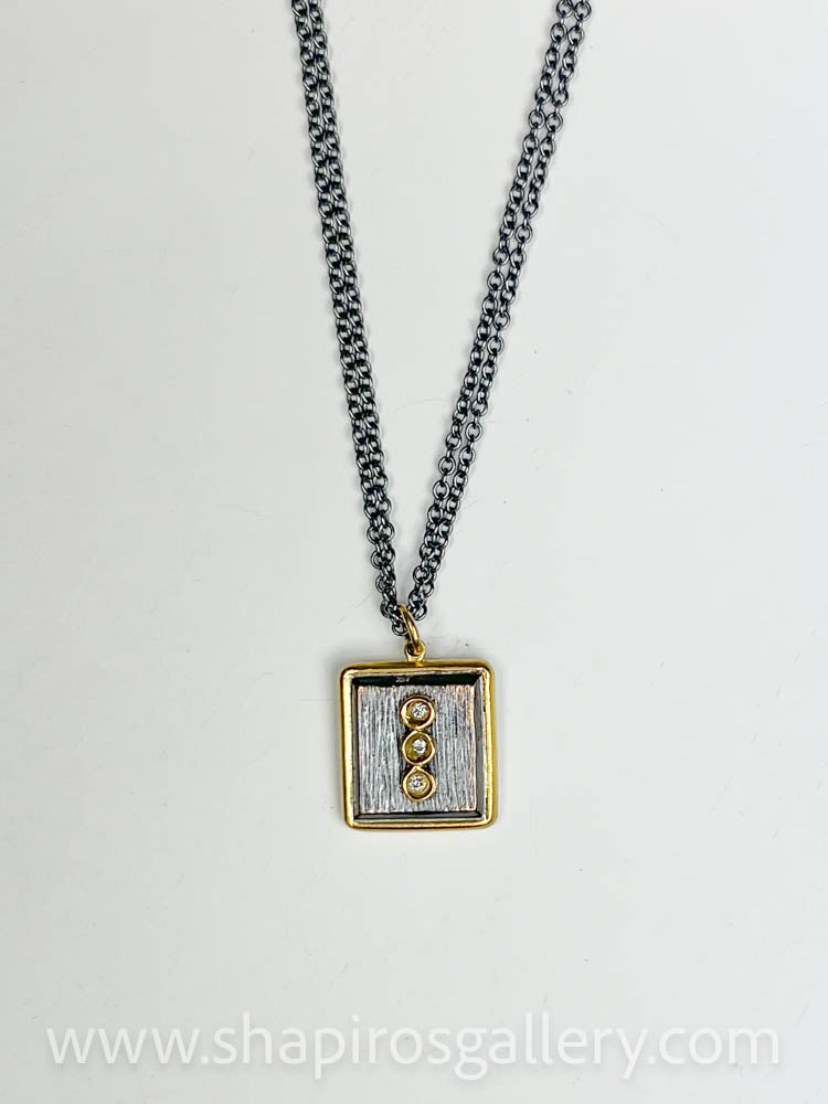 Gold Wrapped Square Necklace