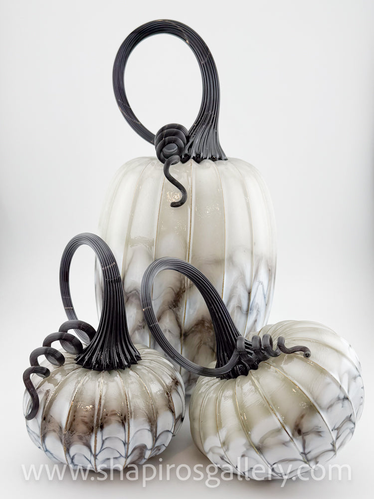 Set of Three Blown Glass Pumpkins