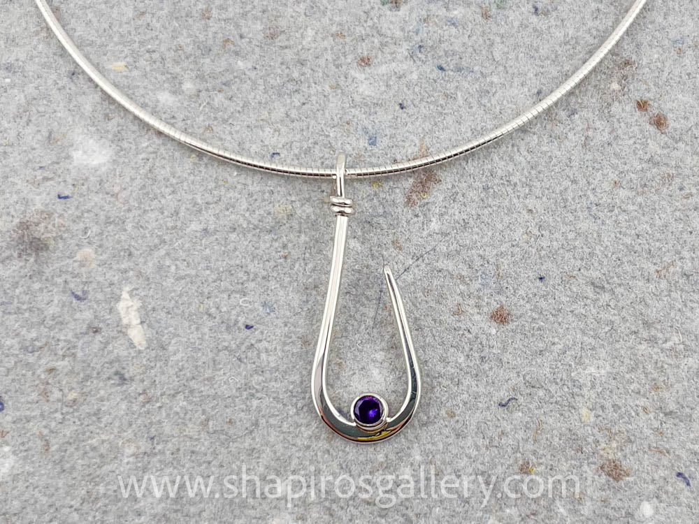 Amethyst Rounded Drop Necklace