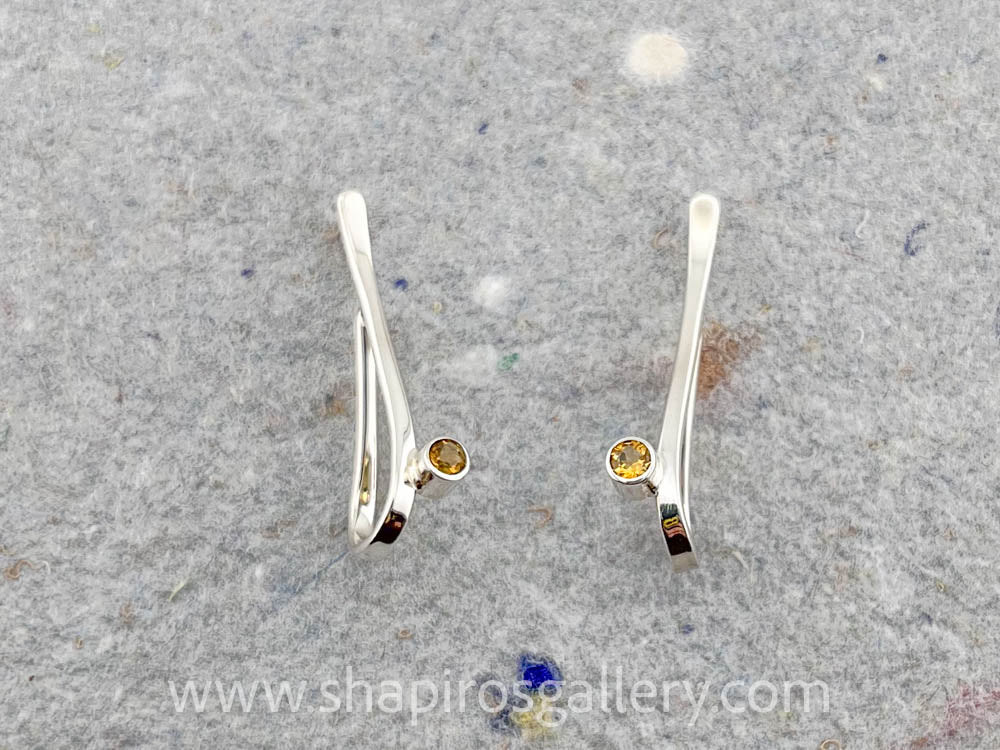 Citrine Drop Post Earrings