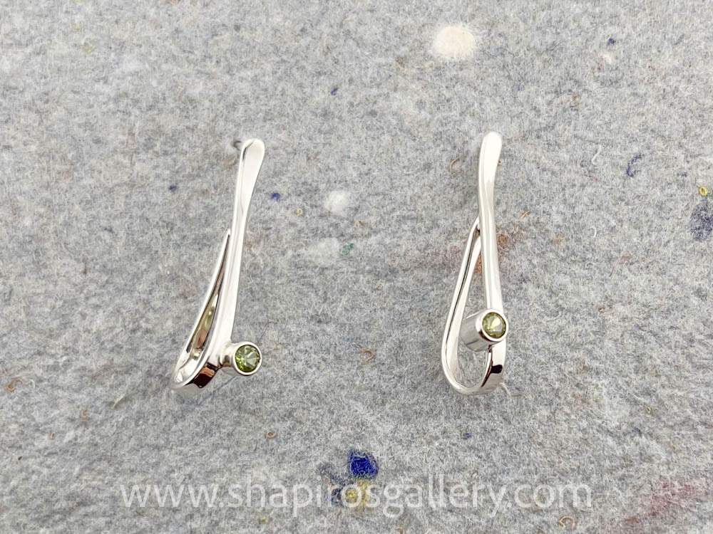 Peridot Drop Post Earrings