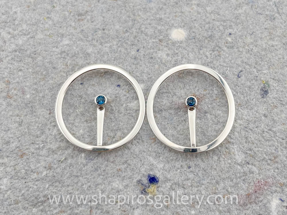 London Blue Topaz Large Circle Post Earrings