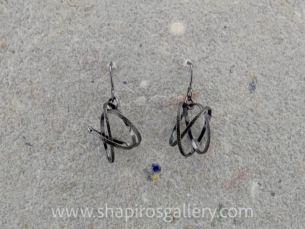Small Mobius Earrings - Oxidized Sterling Silver