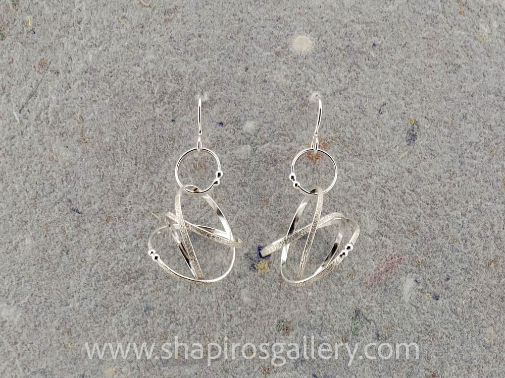 Mobius Loop Drop Earrings (small), Sterling Silver