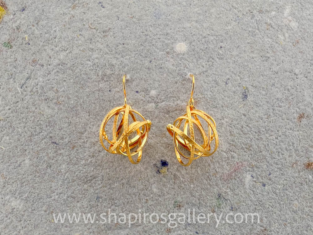 Mixed Mobius Drop Earrings, Gold