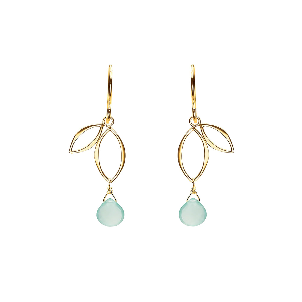 Mini Sprout Earrings with Chalcedony