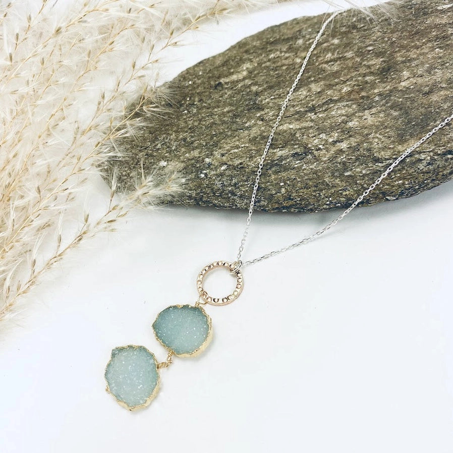 Double Druzy Necklace