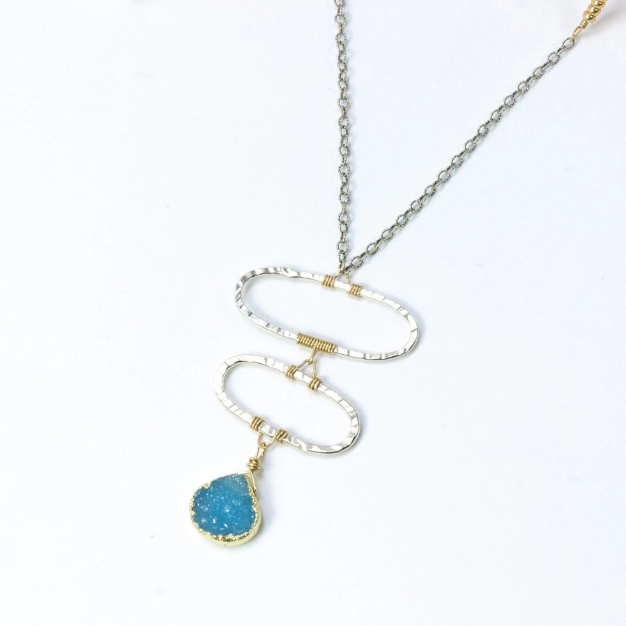 Double Oval Druzy Necklace