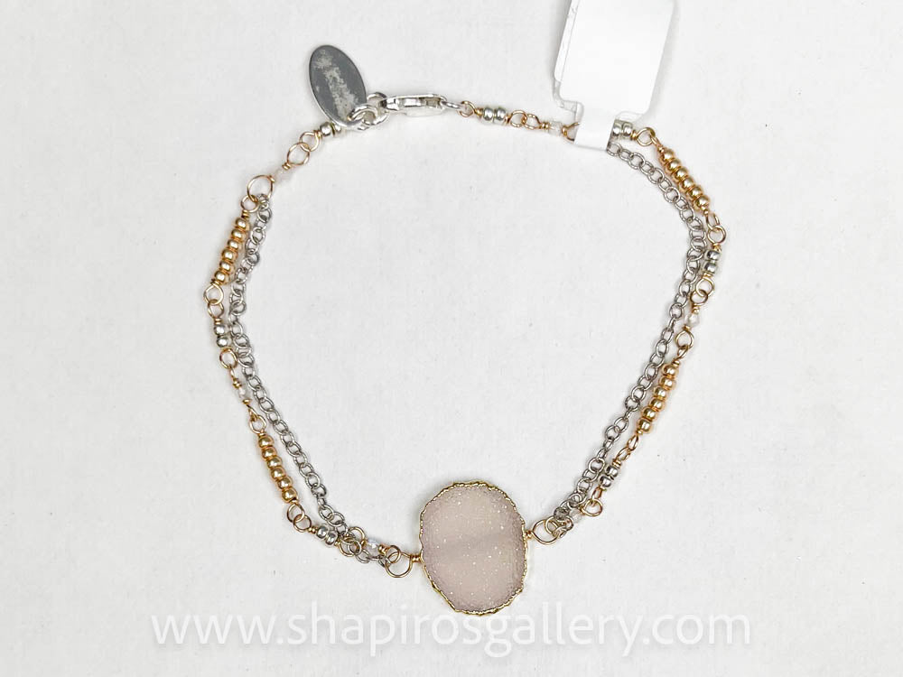 Pink Druzy Bracelet