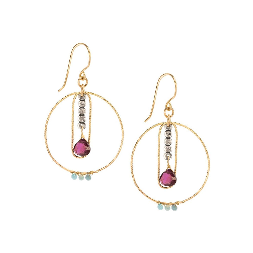 Celestial Garnet Hoops