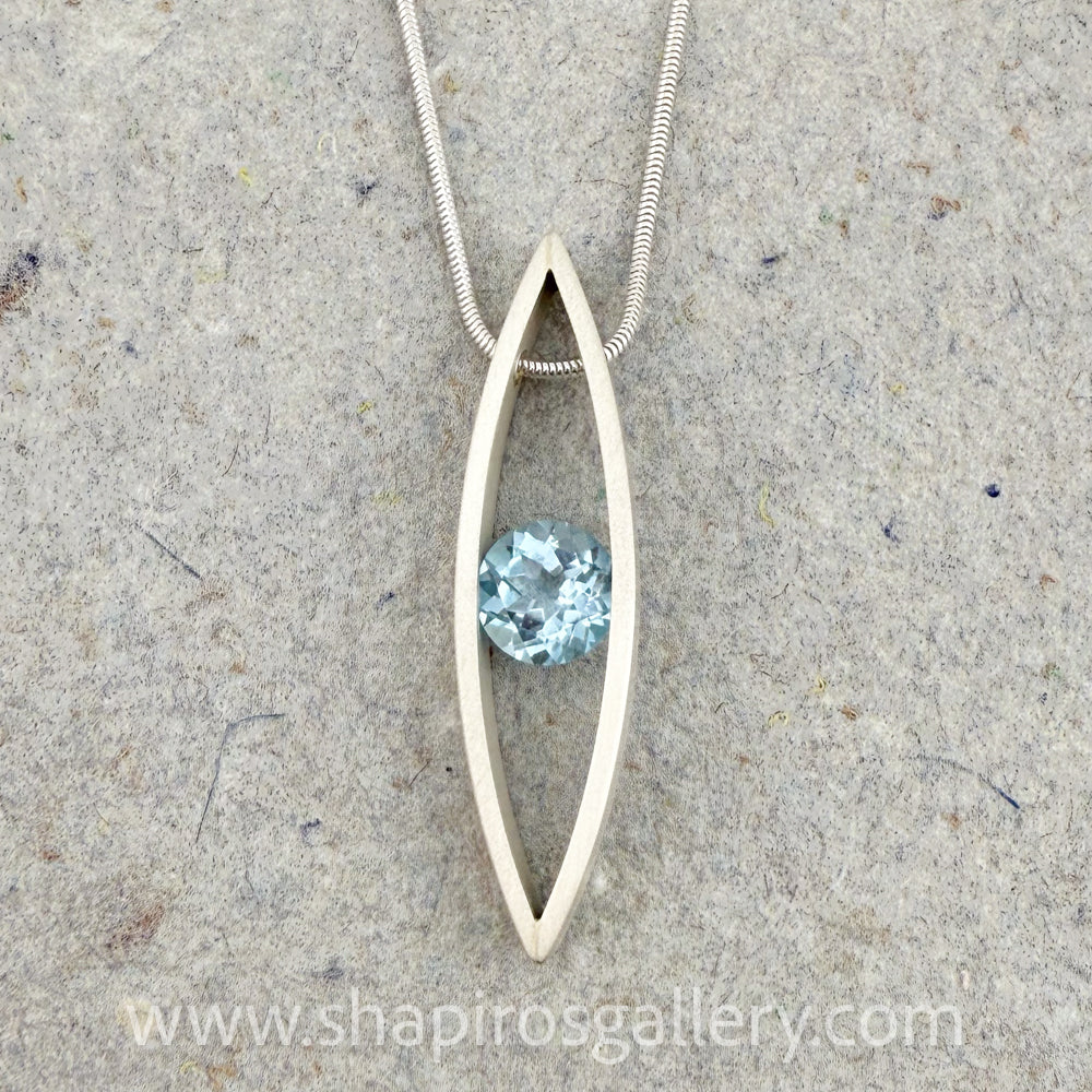 Blue Topaz Marquis Pendant