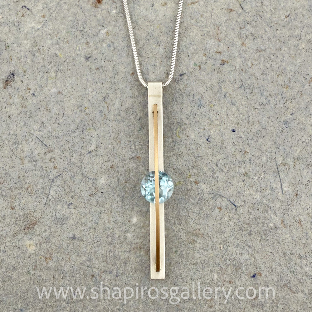 Stick Necklace - Blue Topaz