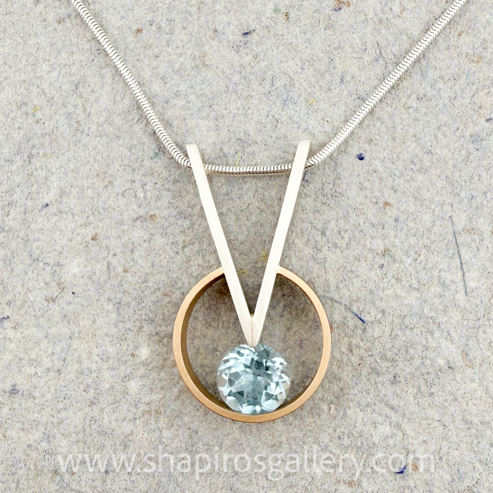 Deep V Necklace - Blue Topaz