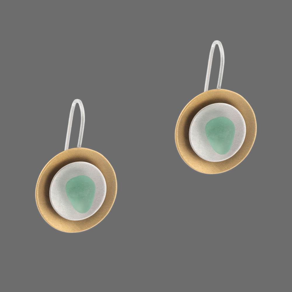 Round Seaglass Stacked Earrings
