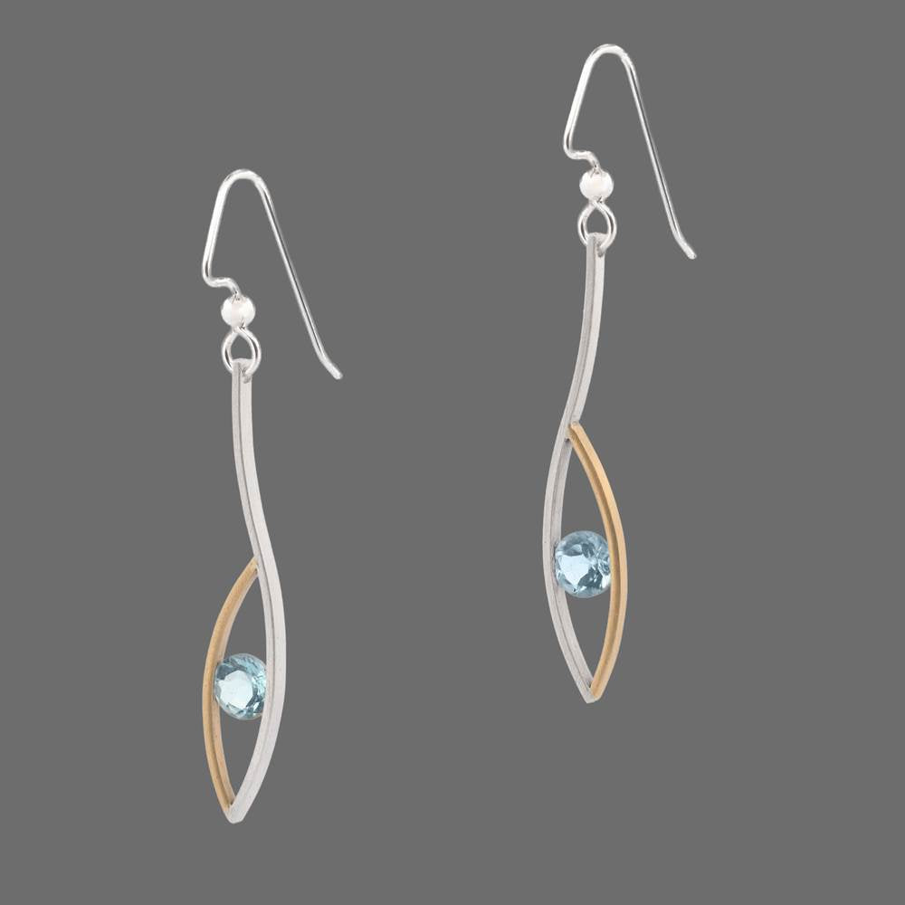 Marquis Drop Earrings with Blue Topaz