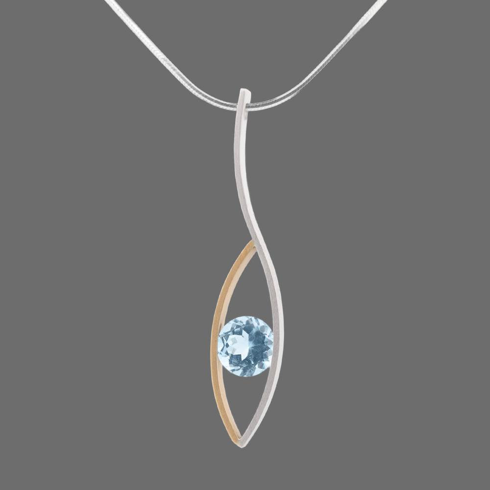 Dangle Marquis Pendant with Blue Topaz